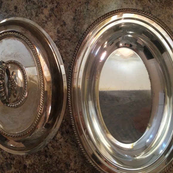 Vintage Primrose Plate EP Copper lidded covered serving bowl mmts 6040 eb - Picture 2 of 9